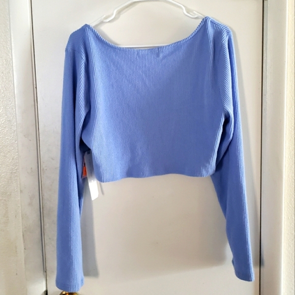 Almost Famous Soft Blue O-Ring Top 2 Piece Knit Lounge Set Size 3X - Picture 3 of 12